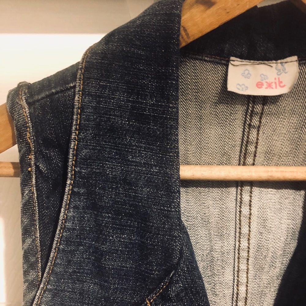 Jean Vest w/ Rhinestone Buttons - Picture 2 of 5